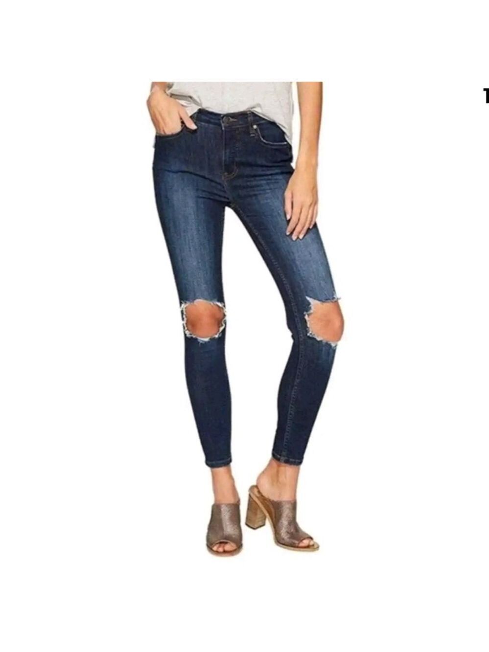 Free People High- Rise Busted Skinny Jeans